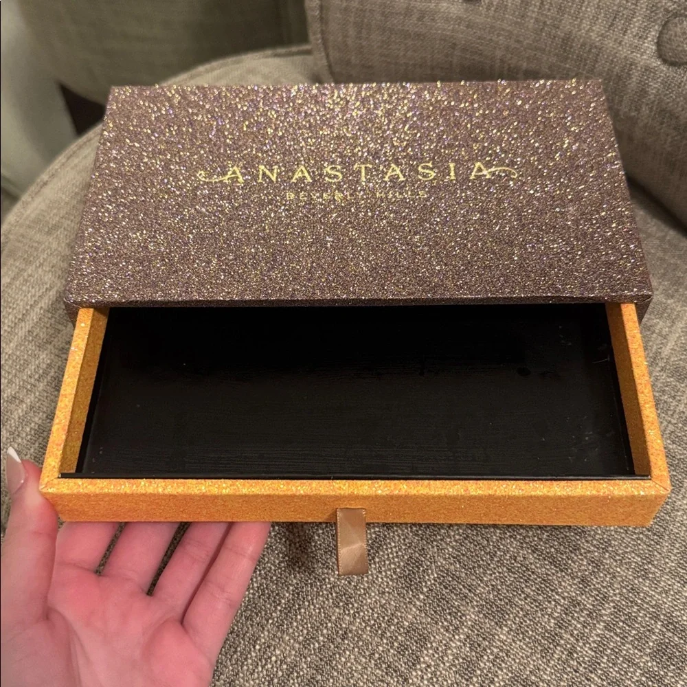 Anastasia Glitter Makeup Box with Gold and Purple